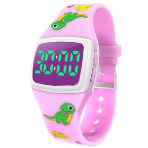 SKYROKU Potty Watch for Toddler Girls – Magnetic Charging, 5 Timing Modes, UltraLong Standby, Cute Angel Pattern, Music & Flash Reminders, Silicone Strap, Large Dial for Easy Use (PinkWhite)