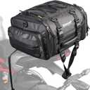 Rhinowalk Motorcycle Saddle Bag Motorbike Tail Bag Waterproof Expandable Pannier Bag Powersports Travel Luggage (Black, 26L)