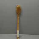 Bath Body Brush Shower, 22" Super Long Curved Bamboo Handle Antiskid Back Body Scrubber Wet/Dry Brushing, Moderately Soft Natural Bristle Body Brush for Showering (Beige)