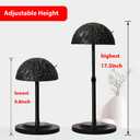 Wig Stand 1PC Adjustable Height Wig Stand Holder Portable Non-Slip Wig Head Holders Sturdy Plastic Wig Head Stand for Multiple Wigs and Hats Styling Drying Display (Black)