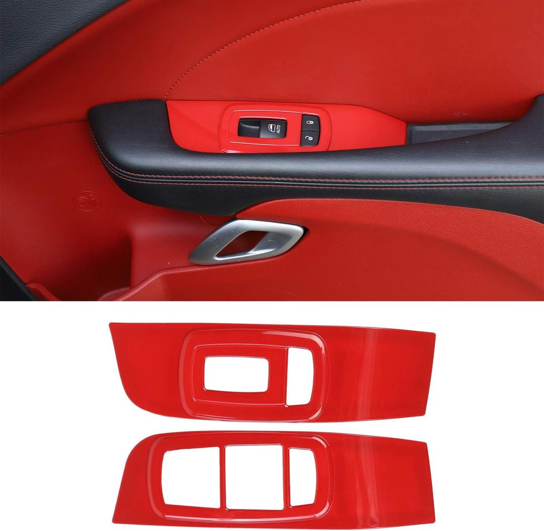 Voodonala for Dodge Challenger 2015-2023 Window Lift Trim Switch Panel Accessories for Dodge Challenger 2015-2023 (Red)