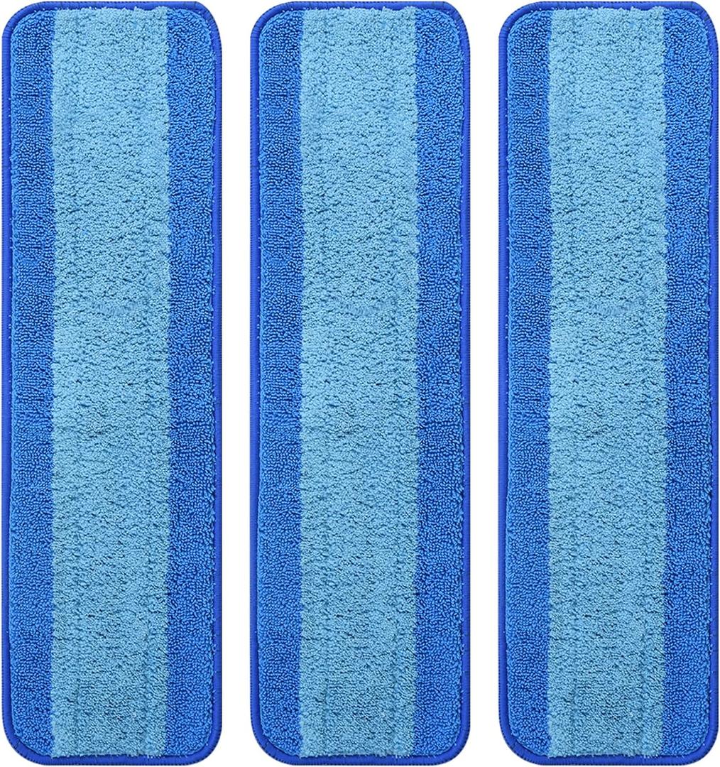 3 Pack Microfiber Cleaning Pad for Bona Mop, Reusable Mop Replacement Refill Pads for Hardwood Floors, Dual-Zone Cleaning Design for Faster Cleaning