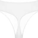 Bellecarrie Women's Thong Rave Bottoms High Waisted High Cut Bikini Bottoms (White, XS)