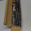 Curtain Rods for Windows 28 to 48 inch, Black Curtain Rod 2 Pack, 5/8" Diameter Metal Curtain Rod Set of 2 with Brackets, Splicing Adjustable Curtain Rod for Bedroom, Living Room, Kitchen, Black