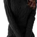 Langwyqu Womens Cable Knit Sweater Dress Sexy Long Sleeve Bodycon Turtleneck Mini Fall Sweaters Dresses, M