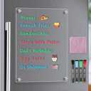 MaxGear Small Magnetic Dry Erase Board for Refrigerator, 12"X 8" Acrylic Magnetic Whiteboard for Fridge Clear White Board Kitchen Menu Board Memo Note Planner, Includes 4 Markers, 1 Cloth