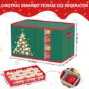 FOTSHARER Christmas Ornament Storage Box with 4 Adjustable Trays Holds up to 96 Ornaments Christmas Ornament Boxes with Dividers Ornament Organizer Storage Box Holiday Xmas Decorations Storage Bin (Green)