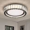 15 Inch Modern Dimmable LED Crystal Flush Mount Ceiling Light