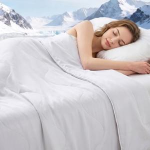 PENGZHU TECHNOLOGY Cooling Comforter Twin XL Size 68" x 92", Cooling Blankets for Hot Sleepers, The Cold Blanket for Queen Size Bed, White Summer Blanket Breathable Soft.