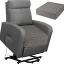 Recliner Cushions for Elderly 20"x20"x5" Extra Large Seat Cushion for Couch Armchair Wicker Chairs Square Chair Cushions with Non-Slip Backing and Textured Washable Cover Light Grey