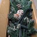 6 ft. Unlit Snowy PVC Slim Artificial Christmas Tree w/Pine Cones