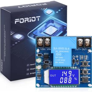 Low Voltage Cutoff Controller FORIOT DC 6-60V 30A Low Voltage Disconnect Protection Module with LCD Display Charging Discharging Controller Protection Switch Module