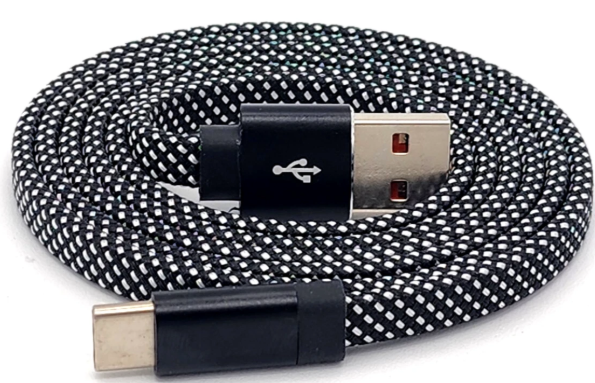 ZGear USB C Magnetic Charge & Sync Cable - Flat Braded Black and White