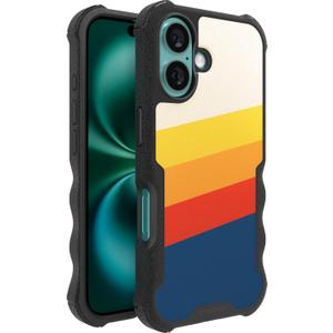 Smartish iPhone 16 Protective Magnetic Case - Gripzilla Compatible with MagSafe [Rugged + Tough] Heavy Duty Grip Armored Slim Cover w/Drop Tested Protection for Apple iPhone 16 - Striped Up