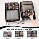 BAGAIL 8 Set Packing Cubes Luggage Packing Organizers for Travel Accessories-Black Floral