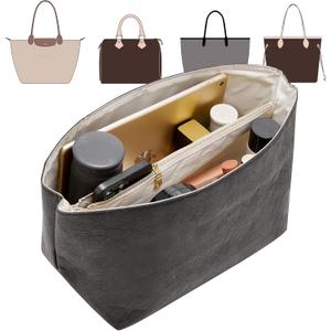 Doxo Long Champ Organizer Insert, Bag Organizer for Medium longchamp, G.oyard PM, Speedy 30, Neverfull MM and More, Light Waterproof DupontPaper le pliage Medium Organizer, 6 Pockets(Black, M) (M-9.8*5.5*6.7in)