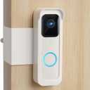 Blink Doorbell Mount - No Drill, Outdoor Holder with Rain Cover, Compatible with Blink Doorbell, White