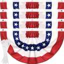 4Pack 3x6 FT American Flag Bunting, US Pleated Fan Flag 4th of July Decorations, Fourth of July Patriotic Bunting with Zip Ties for Independence Day Memorial Day Patriotic Decoration Indoor Outdoor