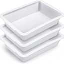 3 Pack Polypropylene Containment Tray 20 L x 14 W x 5 H Rectangular Lab Tray for Sterilizing and Drying Laboratory Supplies, Durable and Temperature Resistant Plastic