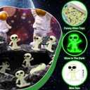 2 x 50 Pcs Glow in the Dark Mini Alien Figures Small Tiny Small Aliens Figurine Miniatures for Space Party Favors Hide and Prank Bulk Gifts Goodie Bag Fillers Stocking Stuffer (White)