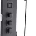 VEVOR Shower Panel Tower System with Rainfall Shower Head, 49 in Brushed Stainless Steel Shower Column, 4-Function Faucet, Wall-Mount Rain Massage System, with 4 Body Jets, Handheld, and Tub Spout