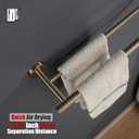 JQK Double Towel Bar Champagne Bronze, 19 Inch 304 Stainless Steel Thicken 0.8mm Towel Rack Bathroom, Towel Holder Wall Mount, Useable Length 16 Inch, TB100L16-CB
