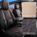 Custom Fit Chevy Silverado GMC Sierra 1500 2007-2026 2500/3500 HD Crew Cab Full Set Car Seat Covers - 5 Pack, Premium Faux Leather Truck Seat Protector with Airbag Compatible Design, BlackRedLine