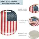 KINGEN American Flag Patriotic Theme Party Supplies, 17.3'' Rectangle and 13'' Round Set of 2 Extra-Large Bamboo Serving Trays, Entertaining, Independence Day, Reusable and Dishwasher Safe