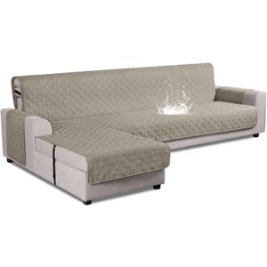 VANSOFY Upgraded Sectional Couch Covers 100% Waterproof L Shaped Sofa Slipcover Reversible Chaise Lounge Cover for Sectional Sofa Furniture Protector Cover for Pets Dog(X-Large, Khaki)