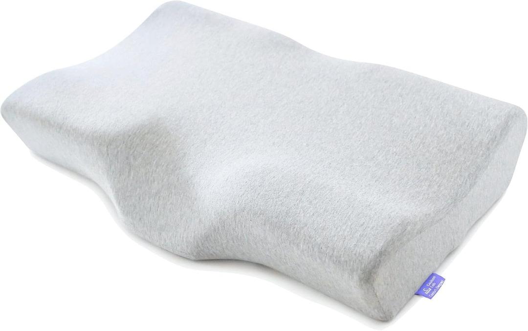 C CUSHION LAB Extra Dense Ergonomic Cervical Pillow for Firm Neck Support - Orthopedic Contour Pillow for Back/Side Sleeper Neck Relief, CertiPURUS Memory Foam Pillow with Organic Cotton Cover