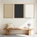 Anyzal Extra Large Black Abstract Framed Wall Art 24x36 Inch Neutral Modern Canvas Wall Decor Boho Minimalist Artwork for Living Room Bedroom Dining Room Set of 3
