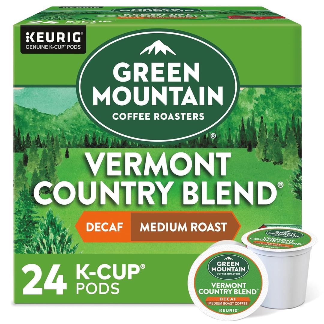 Green Mountain Coffee Roasters Vermont Country Blend Decaf, Keurig Single-Serve K-Cup Pods, Medium Roast Coffee, 96 Count (24 Count (Pack of 4))