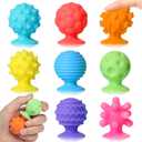 Sensory Fidget Toys Toddlers Adults: 8 Pack Basket Stocking Fillers Textured Suction Cup Bath Toys for Kid Autism ADHD Toy for Classroom Prizes Calm Down Corner Supplies Travel Toys