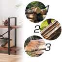 HSH 2 Tier Industrial Solid Wood Bookshelf, Distressed Brown