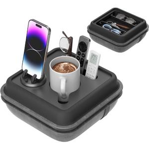 Couch Cup Holder Tray Couch Caddy Sofa Tray Couch Cup Holder Pillow Bed Caddy Sofa Buddy Remote Holder For Bed Cup Holder Snack Tray Organizer Sofa Drink Holder with 360 Rotation Phone Holder