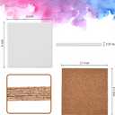 24 Pcs Ceramic Tiles for Crafts Ceramic Coasters for Crafts Blank White Unglazed Ceramic Tile for Painting, Alcohol Ink, Acrylic Pouring - DIY Coaster - Cork Backing Pads Included (4x4 inch)
