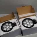 Lightronic 6 Inches Round Offroad LED Headlights, 6000K Cool-White Spot Beam, Rugged Aluminum Thin-Size Housing, Plug & Use DT Connector, 12V/24V DC, 2-Pack