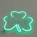 St. Patrick's Day Clover Neon Sign Wall Decor LED Sign Neon USB Powered Green Lucky Decor for Room, Office, St Patrick's Day Party Decoration