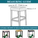 HFCNMY Stool Covers Rectangle, Stretch Waterproof PU Rectangle Bar Stool Covers Vanity Stool Cover Washable Counter Stool Covers Saddle Seat Cover with Elastic Bands(2 Pack,Blue)