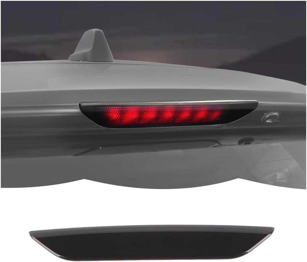 RT-TCZ Smoked Black Third 3rd Brake Light Cover High Mount Stop Lamp Cover Trim Exterior Accessories for Jeep Grand Cherokee 2011-2022,for Dodge Durango 2014-2020,for Jeep Compass 2011-2016