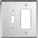 Plain Glass Mirror Outlet Wall Plate | 1 Toggle - GFI Rocker | 5.25" x 5.25" | Professional Quality Glass Mirror Switch Plate Covers For All Configurations