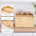 Kitsanery Bread box for kitchen countertop, Bamboo bread storage, Roll-Top Bread Container, Farmhouse Bread Holder for Homemade Bread ( Single Layer)