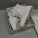 BABUDOG Womens Warm Fur Lined Mid-Calf Boots Waterproof Winter Snow Boots Non-slip Lace up Combat Boots (8, White)