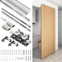 HBL' 54 Inch Concealed Sliding Barn Door Hardware Kit, Soft Close & Open.