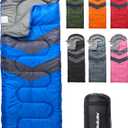MalloMe Sleeping Bags for Adults Cold Weather & Warm - Backpacking Camping Sleeping Bag for Kids 10-12, Girls, Boys - Lightweight Compact Camping Essentials Gear Accessories Hiking Sleep Must Haves (Ocean Blue)