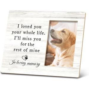 SRADMO Pet Memory Picture Frame - 108 inch Wooden Tabletop Photo Frame for Pet Owners, Memorial Gift for Loss of Dog or Cat