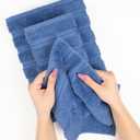 American Soft Linen Luxury 6 Piece Towel Set, 2 Bath Towels 2 Hand Towel 2 Washcloths, 600 GSM 100% Cotton Turkish Towels for Bathroom, Electric Blue Towel Sets