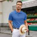 COOFANDY Mens Knit Polo Shirts Casual Short Sleeve Button Down Polo Shirt Classic Golf Shirts, S