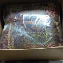 Chezmoi Collection Amelia 9-Piece Floral Jacquard Patchwork Comforter Set, Queen, Multi-Color