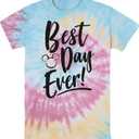 Disney Men's Mickey & Friends Best Day Ever T-Shirt (XX-Large, Blu/Pnk/Ly)